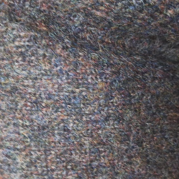 Pure Italian wool made in Italy oversized v-neck sweater vest - S - plaid brown - Picture 8 of 9